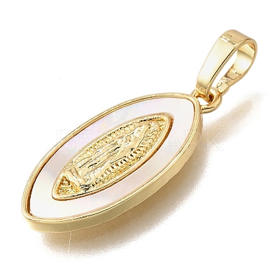 Brass Shell Pendants KK-D328-01G-D-1