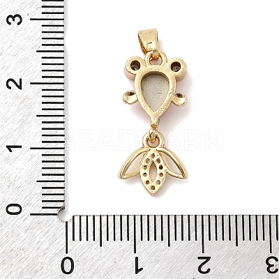 Brass Micro Pave Cubic Zirconia Pendants KK-K375-27G-15-1