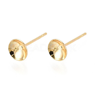 Brass Earring Settings KK-T077-18G-02-1