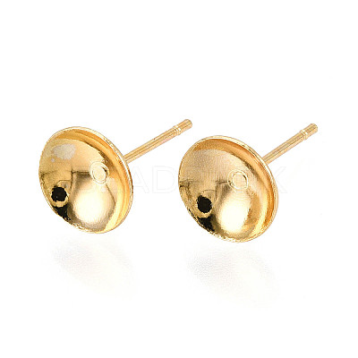 Brass Earring Settings KK-T077-18G-03-1