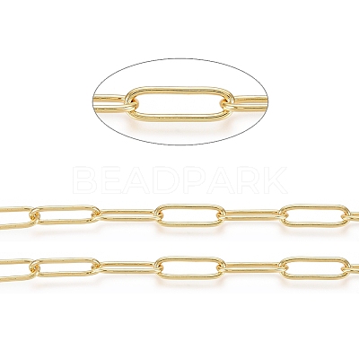 Soldered Brass Paperclip Chains CHC-D025-03G-01-1