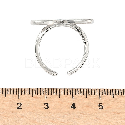 Heart Brass Cuff Rings for Women RJEW-A069-09P-1