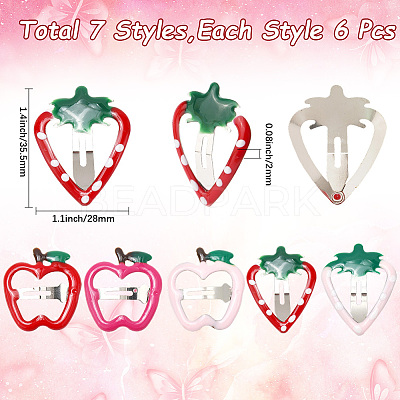 42Pcs 7 Styles Iron & Enamel Snap Hair Clips PHAR-SC0001-003-1