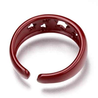 Spray Painted Brass Cuff Rings KK-I683-33-1