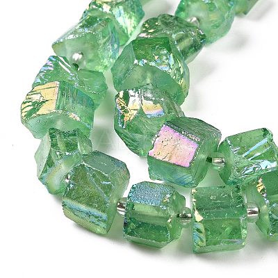 Electroplated Natural Quartz Beads Strands G-G767-02-02-1