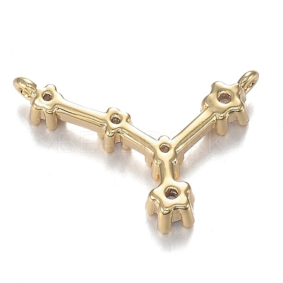 Brass Micro Clear Cubic Zirconia Pendants ZIRC-F120-019G-08-1