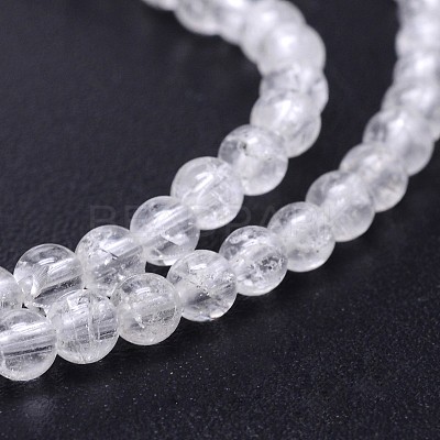 Natural Quartz Crystal Round Beads Strands G-J303-01-8mm-1