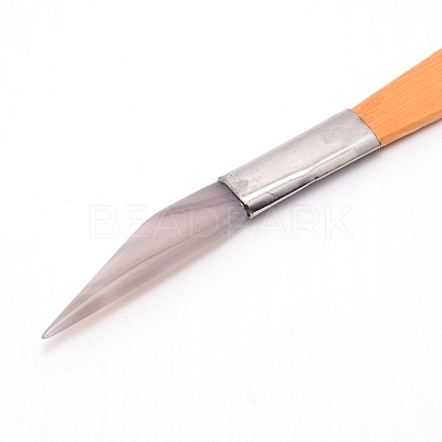 Natural Agate Burnisher Knife TOOL-WH0121-95-1