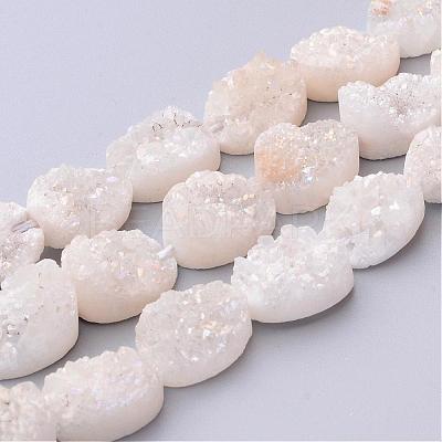 Electroplated Natural Quartz Crystal Beads Strands G-P150-13x18mm-01-1