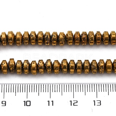 Electroplated Natural Lava Rock Beads Strands G-A256-E01-01F-1