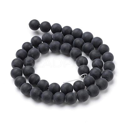 Natural Black Agate Stone Beads Strands G-T055-4mm-07-1