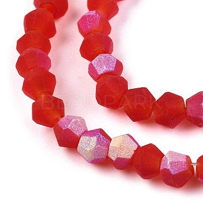 Imitate Austrian Crystal Bicone Frosted Glass Beads Strands GLAA-F029-TM2mm-A31-1