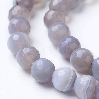 Natural Banded Agate Beads Strands G-G754-02-8mm-1