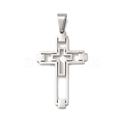 304 Stainless Steel Pendants STAS-P421-06P-1