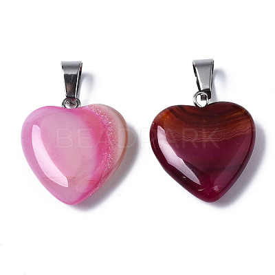 Natural Banded Agate/Striped Agate Pendants X-G-T122-24A-1