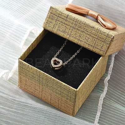 304 Stainless Steel Crystal Rhinestone Pendant Cable Chain Necklaces for Women NJEW-C062-01G-G-1