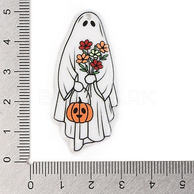 Halloween Theme Opaque Printed Acrylic Pendants SACR-S034-07A-1