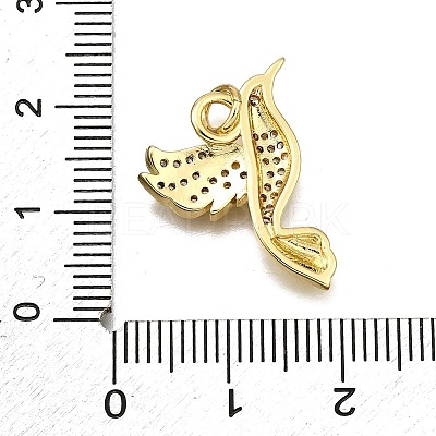 Rack Plating Brass Micro Pave Cubic Zirconia Pendants KK-D343-11G-1