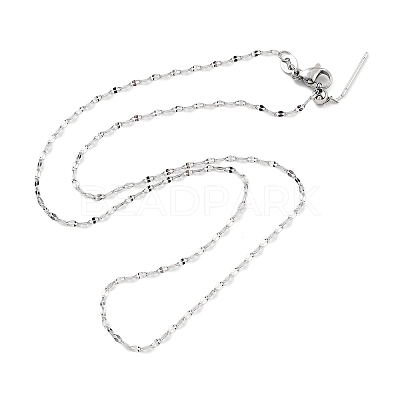 Adjustable 304 Stainless Steel Dapped Chain Necklaces NJEW-K270-02P-1