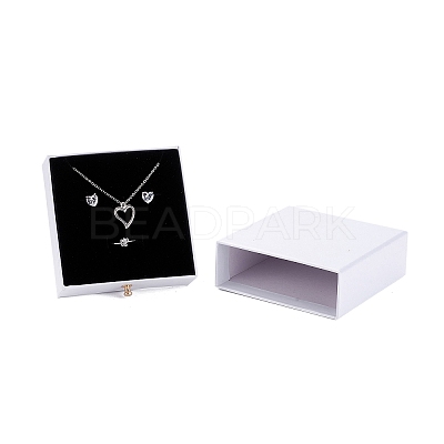 Square Paper Drawer Jewelry Set Box CON-C011-03B-07-1