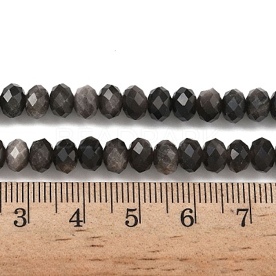 Natural Silver Sheen Obsidian Bead Strands G-D344-A10-1