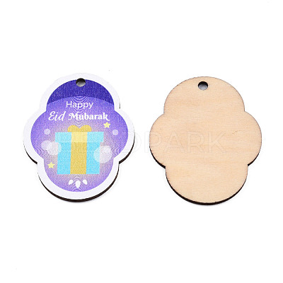 Single-Sided Printed Wood Big Pendants WOOD-N005-95-1