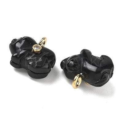Natural Obsidian Carved Pendants GG-CBA105B-03H-G-1