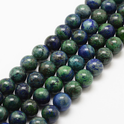Natural Chrysocolla and Lapis Lazuli Beads Strands G-G735-07-4mm-1