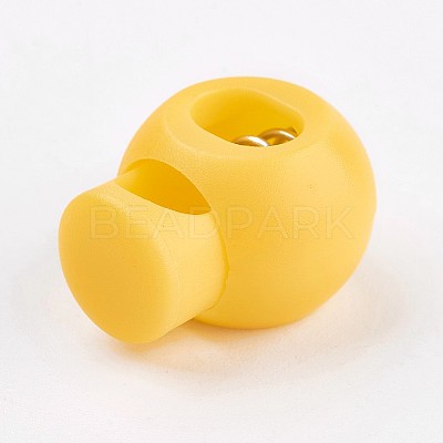 Plastic Iron Spring Cord Locks LS-X-FIND-WH0017-10-1