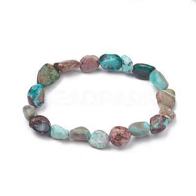 Natural Chrysocolla Stretch Beaded Bracelets BJEW-K213-C08-1