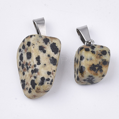 Natural Dalmatian Jasper Pendants G-Q996-08-1