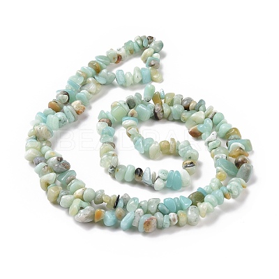 Natural Flower Amazonite Chips Beads Strands G-M205-12B-1