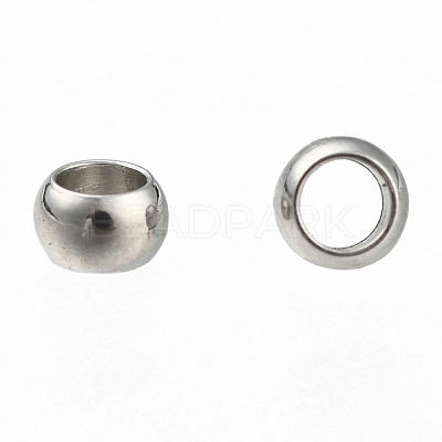 Non-Tarnish 304 Stainless Steel Crimp Beads X-STAS-R065-31-1