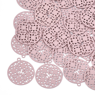 430 Stainless Steel Filigree Pendants STAS-T042-10E-1