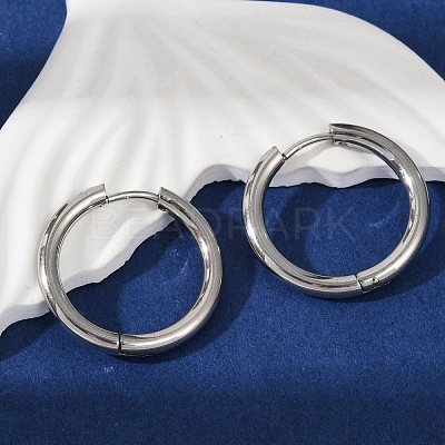 Tarnish Resistant 201 Stainless Steel Huggie Hoop Earrings Findings X-STAS-F149-33P-A-1
