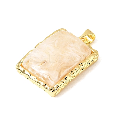 Brass Resin Pendants KK-A296-53G-G01-1