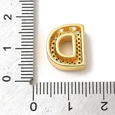 Brass Micro Pave Clear Cubic Zirconia Charms ZIRC-C009-01G-D-1