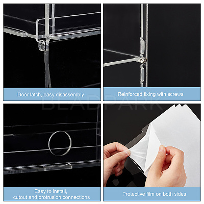 2-Layer 3-Tier Acrylic Minifigures Display Case ODIS-WH0038-49-1