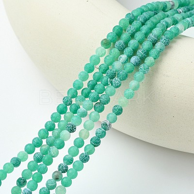 Natural Crackle Agate Beads Strands G-G055-4mm-4-1