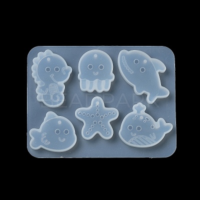 Starfish/Whale/Octopus Pendant DIY Silhouette Silicone Mold DIY-K073-09A-1