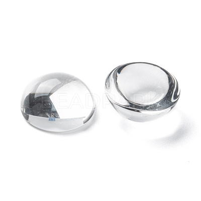 Transparent Half Round Glass Cabochons X-GGLA-R027-16mm-1