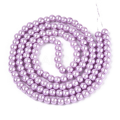 Baking Paint Pearlized Glass Pearl Round Bead Strands HY-Q003-6mm-81-1