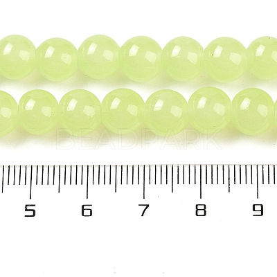 Imitation Jade Glass Beads Strands DGLA-S076-8mm-17-1