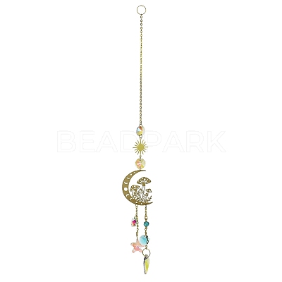 Brass Hanging Suncatchers HJEW-P018-A03-1