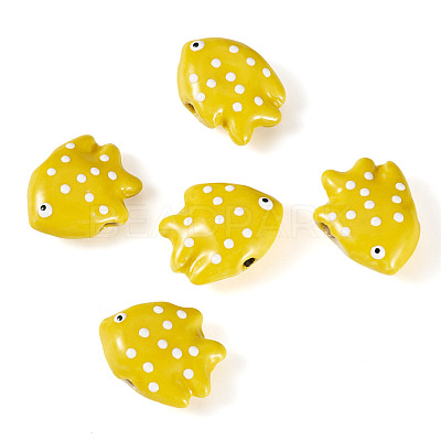 5Pcs Handmade Porcelain Beads PORC-TADJ0001-05C-1