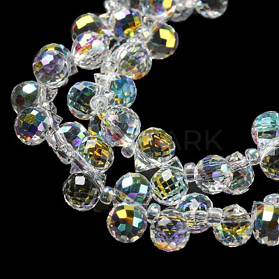 AB Color Plated Electroplate Transparent Glass Beads Strands EGLA-M030-01A-AB01-1