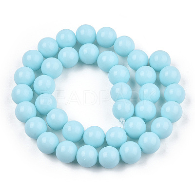 Opaque Solid Color Glass Beads Strands GLAA-T032-P6mm-10-1