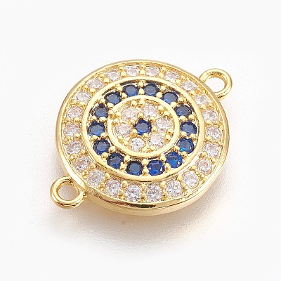 Brass Micro Pave Cubic Zirconia Links X-ZIRC-O026-06G-NR-1