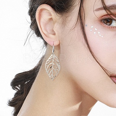 75Pcs 3 Colors Leaf Iron Pendants IFIN-YW0003-67-1