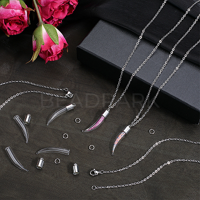 36Pcs 3 Styles Transparent Glass Bottle Pendants GLAA-SC0002-37-1
